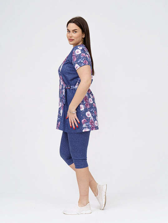 Костюм Симона индиго/цветы
