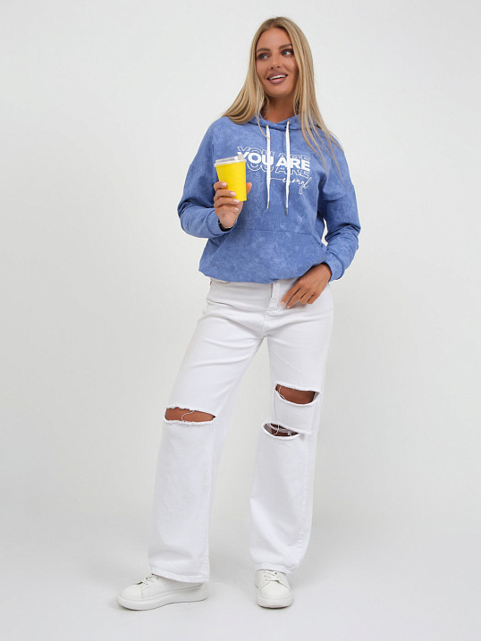 Толстовка женская Винтаж василек