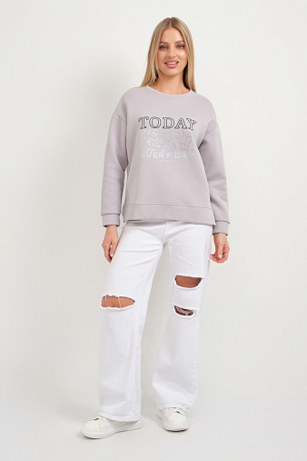 Свитшот женский Лео серый