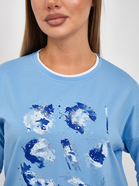 Лонгслив женский Тудей голубой