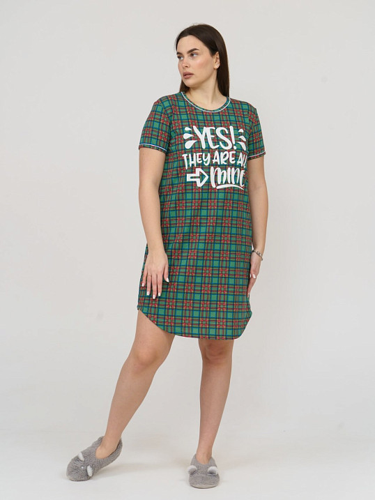 Туника Волшебство зеленый/клетка