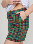 Шорты женские Дачник зелёный/клетка