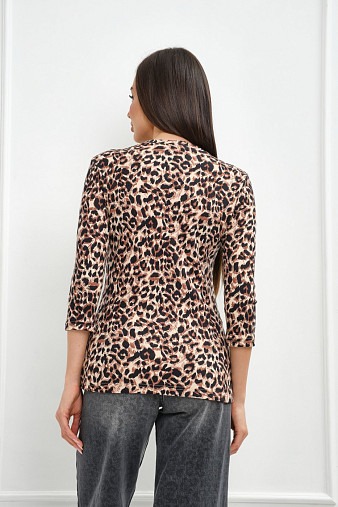 Лонгслив Флирт коричневый/леопард