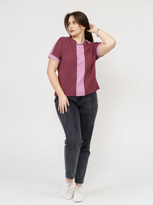 Футболка женская Моника бордо/меланж