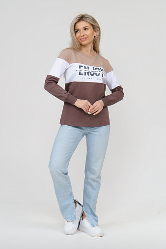 Толстовка женская Триада беж/шоколад