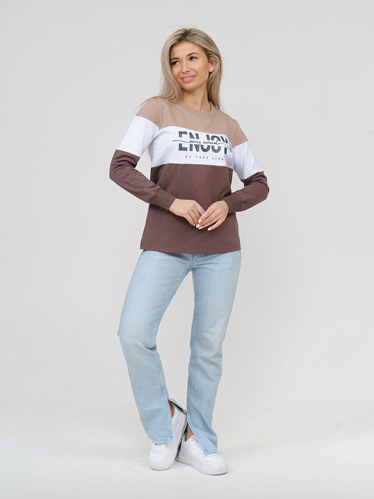 Толстовка женская Триада беж/шоколад