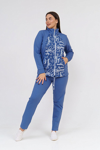Костюм Теплый вечер индиго/буквы