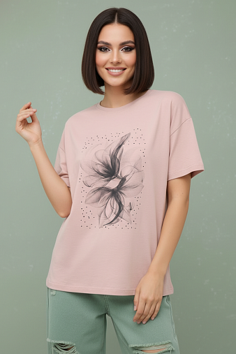 Футболка женская Жанет пудра