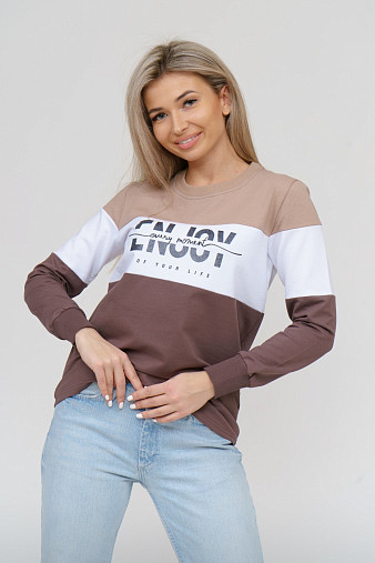 Толстовка женская Триада беж/шоколад