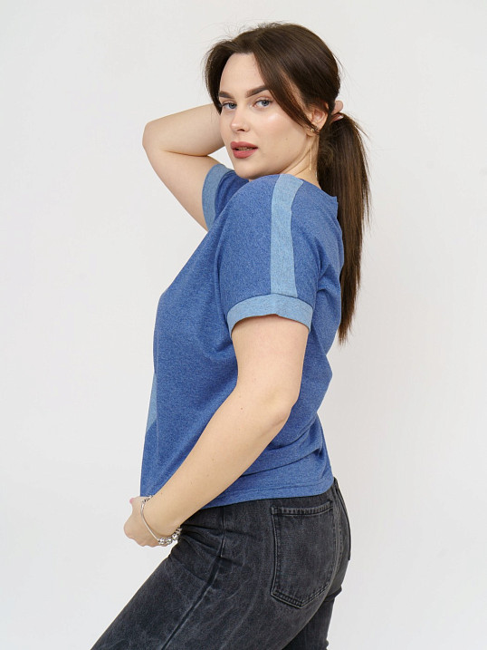 Футболка женская Моника индиго/меланж