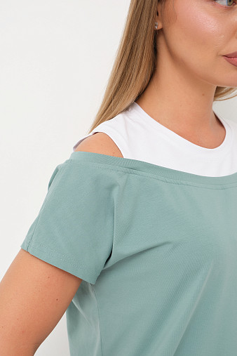 Платье женское Мирэль со стразами изумруд