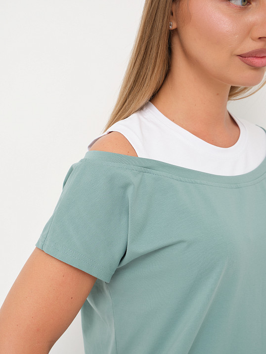 Платье женское Мирэль со стразами изумруд