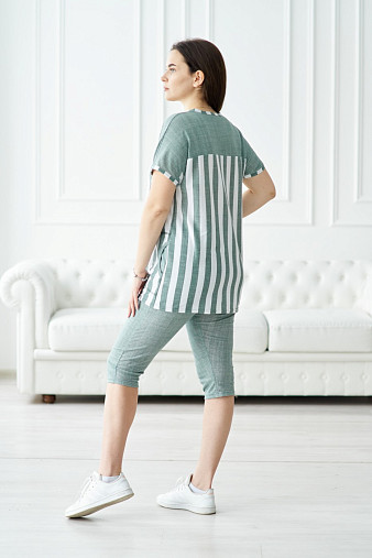 Костюм Вдохновение фисташка/полоса