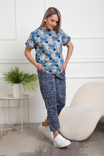 Костюм женский Линда джинс/круги