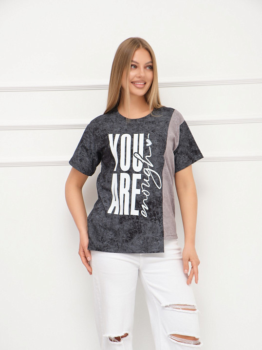 Футболка женская Рефлекс антрацит/серый