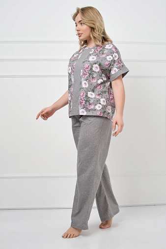 Костюм Моника серый/цветы