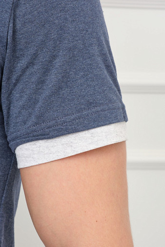 Футболка мужская Респект индиго/меланж