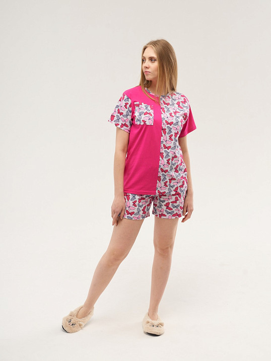 Пижама Веснушка малина/бабочки