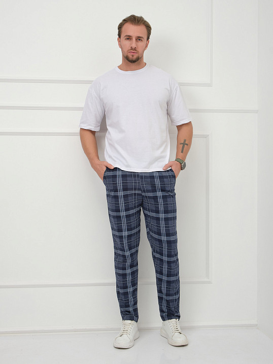 Брюки мужские Легион индиго/клетка