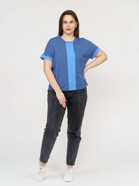 Футболка женская Моника индиго/меланж