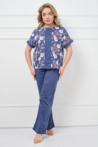 Костюм Моника индиго/цветы