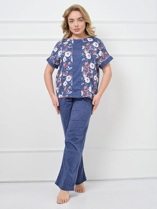 Костюм Моника индиго/цветы