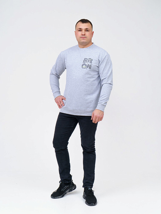 Толстовка мужская Эталон серый/меланж