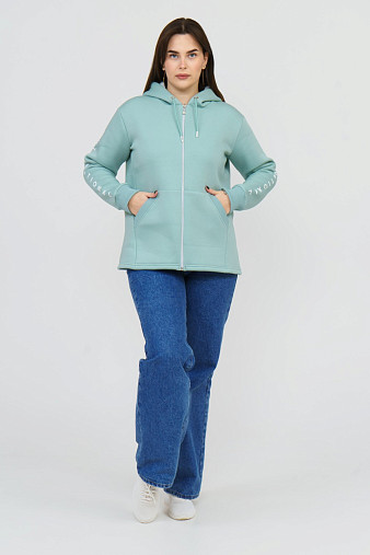 Толстовка женская Гамма на молнии аква