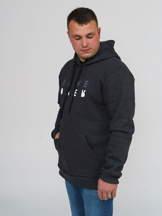 Толстовка мужская Тайм т.серый/меланж 3-х нитка начес