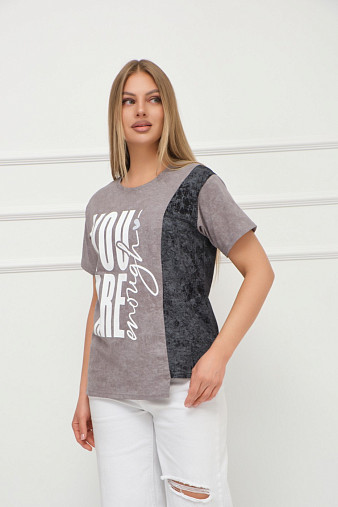 Футболка женская Рефлекс серый/антрацит