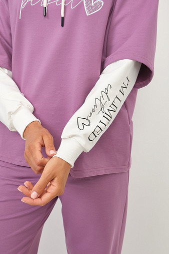 Костюм женский Венди со стразами брусника