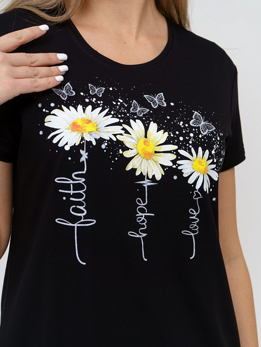Футболка Ромашка чёрный
