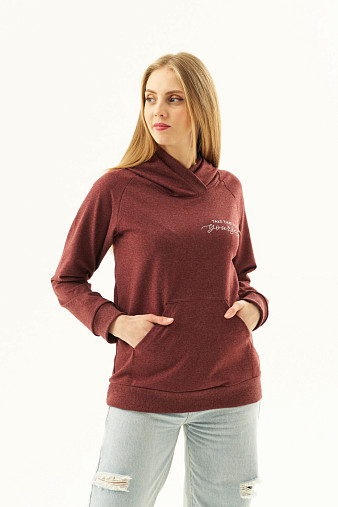 Толстовка женская ТЖФ-06 бордо/меланж