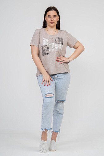 Футболка женская Сафари-1 бежевый/меланж