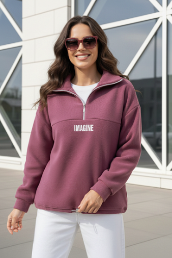 Толстовка жен. Тренд-2 флис брусника