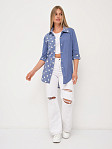 Рубашка Асимметрия джинс/горох