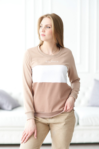 Толстовка женская Триколор какао