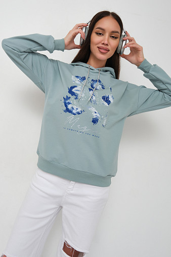 Толстовка женская Элен-2 аква