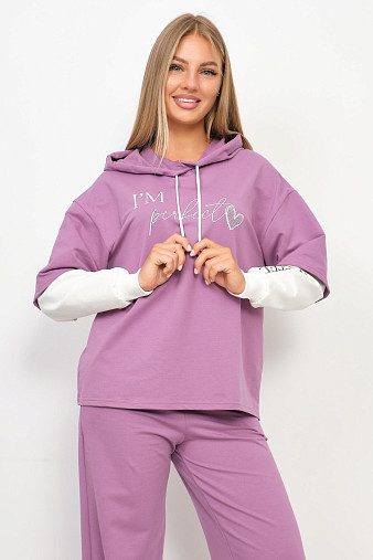 Костюм женский Венди со стразами брусника