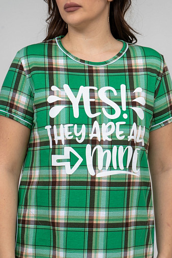 Туника Волшебство мята/клетка