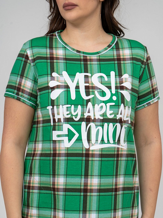 Туника Волшебство мята/клетка