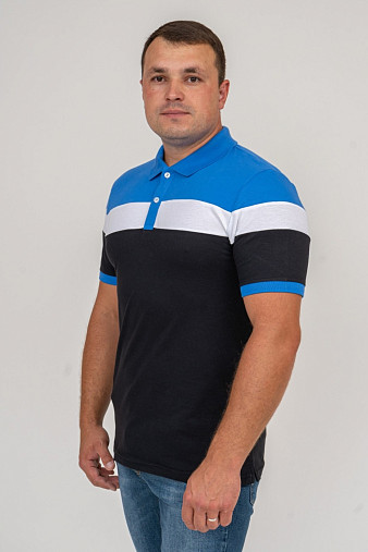 Рубашка-Поло арт.5903 комб. голубой