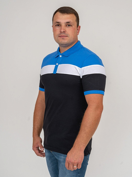 Рубашка-Поло арт.5903 комб. голубой