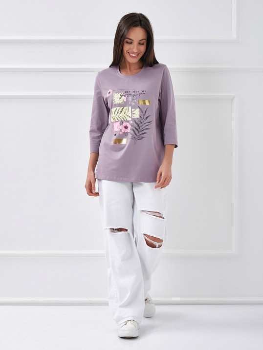 Лонгслив Элис рукав 3/4 светло-лиловый