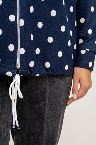 Толстовка женская Мираж футер т.синий/горох