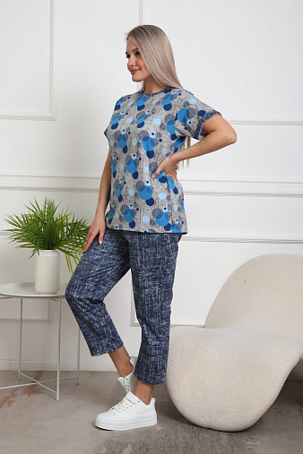 Костюм женский Линда джинс/круги