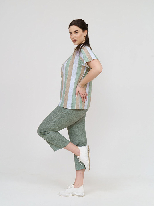 Костюм Поэзия фисташка/полоса