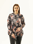 Толстовка женская Мираж ПАН антрацит/цветы