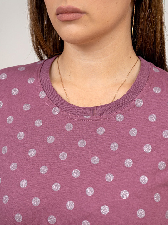 Толстовка женская Аврора лиловый/горох