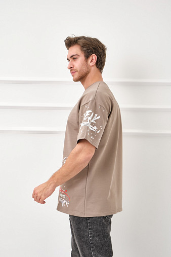 Футболка мужская Дорс футер бежевый